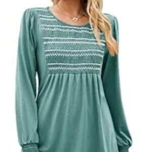 GREEN BABY DOLL TOP